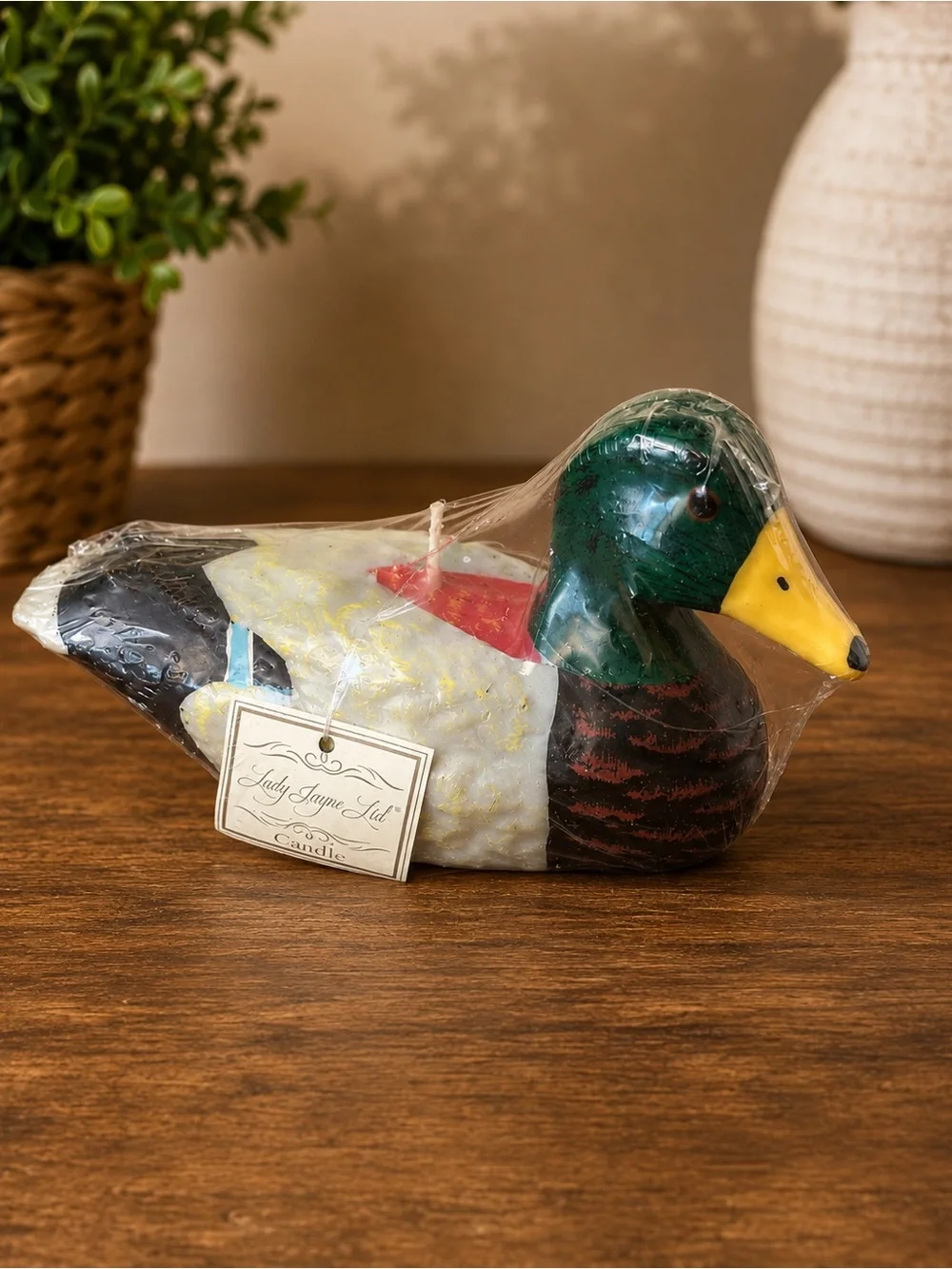 Mallard Duck Candle Lady Jayne Ltd Wrapped Vintage Cabin Lodge Decor